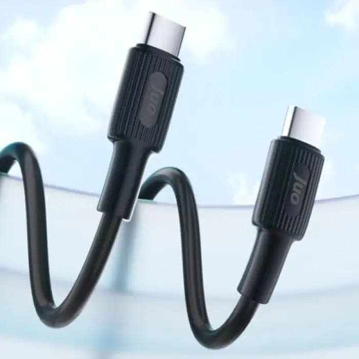 60W USB Type-C to Type-C Silikon Hızlı Şarj ve Data Kablosu Siyah 2 Metre