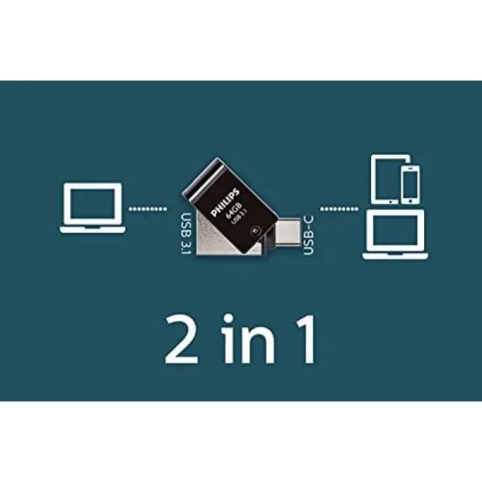 64GB OTG çift bağlantılı Type-C ve USB flash bellek
