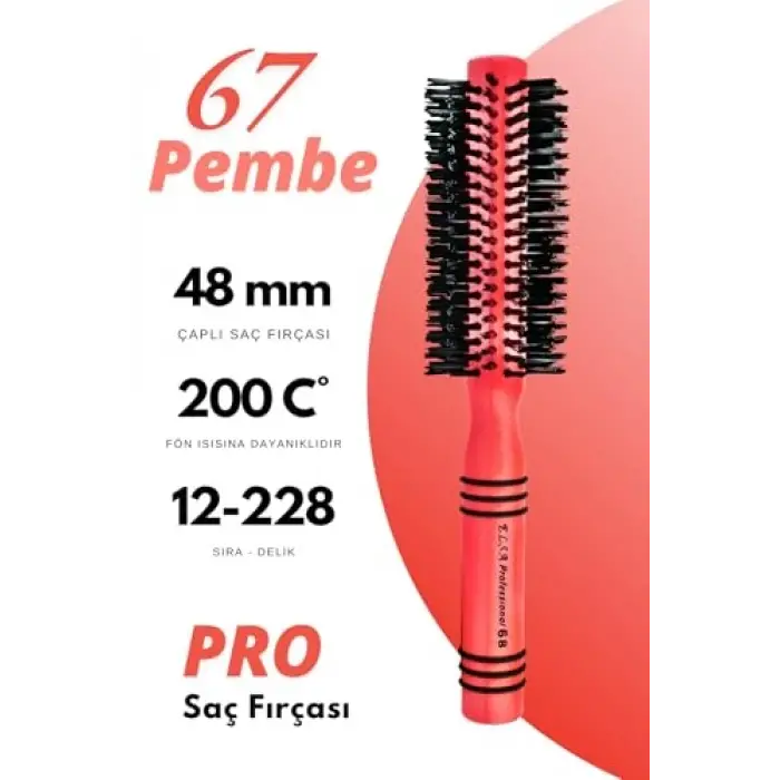 67 Pembe Saç Fırçası