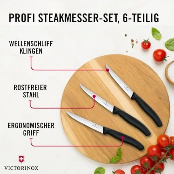 6.7233.6 Mutfak 6lı Steak-Biftek Bıçağı (Blisterli)