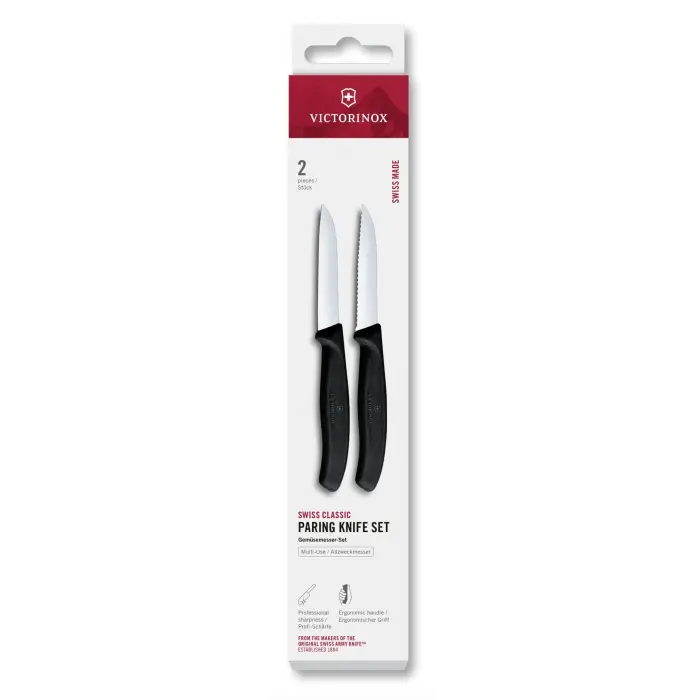 6.7493.2 Swiss Classic 2li Soyma Bıçağı Set, Siyah