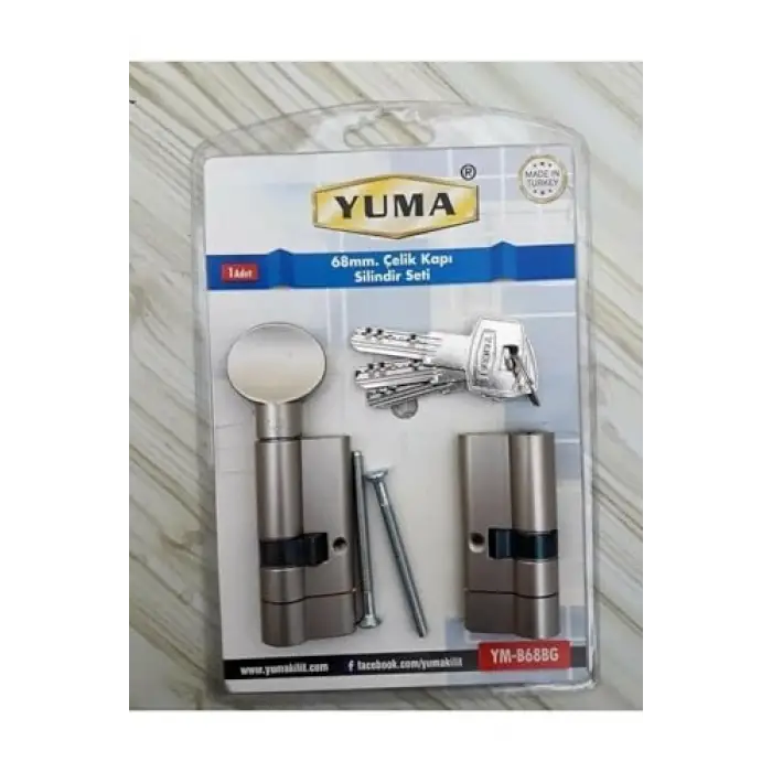 68 mm Çelik Kapı Kilidi Silindir Barel 2li Seti