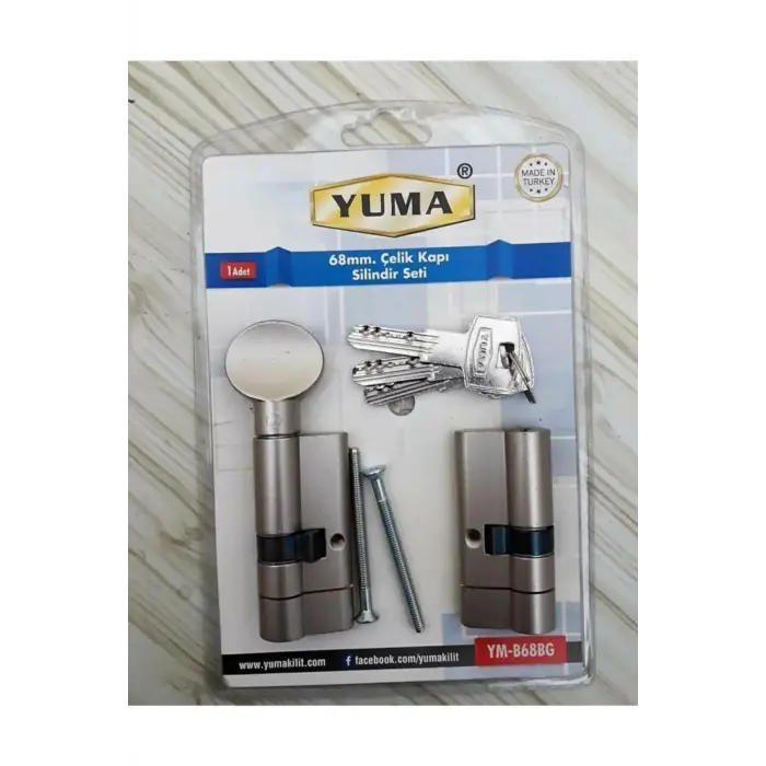 68 Mm Çelik Kapı Kilidi Silindir Barel 2 Li Seti