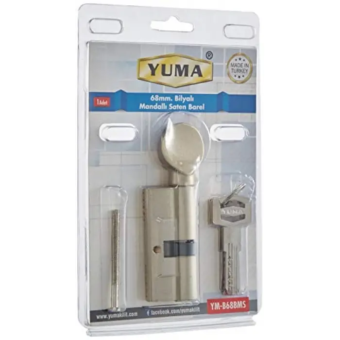 68 mm Nikel Mandallı Bilyalı Kilit Silindiri, Çelik Kapı Göbeği