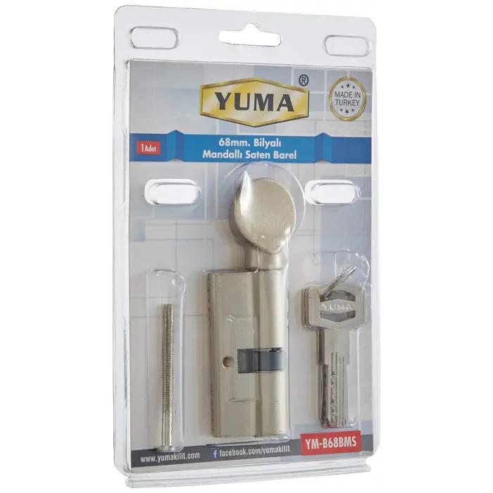 68 mm Nikel Mandallı Bilyalı Kilit Silindiri, Çelik Kapı Göbeği