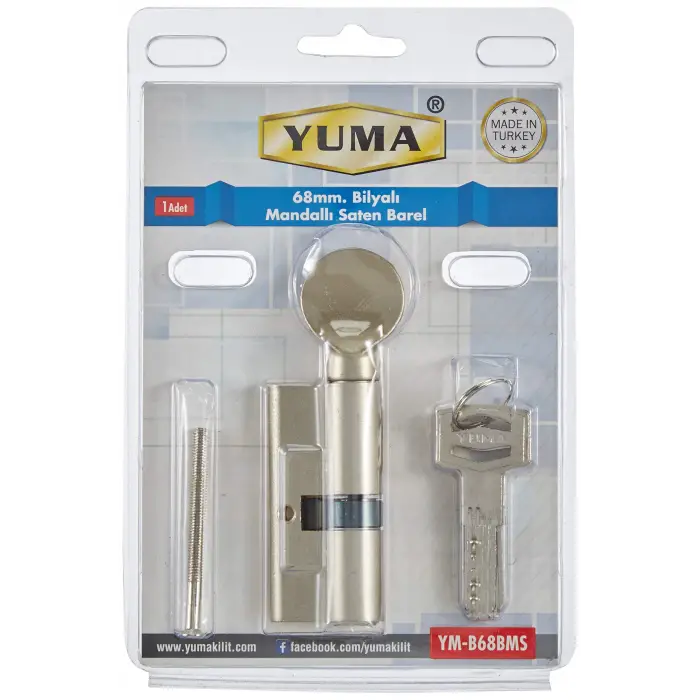 68 mm Nikel Mandallı Bilyalı Kilit Silindiri, Çelik Kapı Göbeği