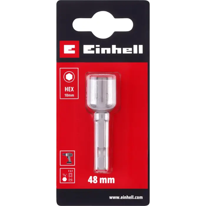 Orijinal Manyetik Lokma Ucu, 10 mm (Krom Vanadyum Çelik, 48 mm, E 6.3/1⁄4”, Akülü Vidalama ve Matkaplar İçin) - 49135125