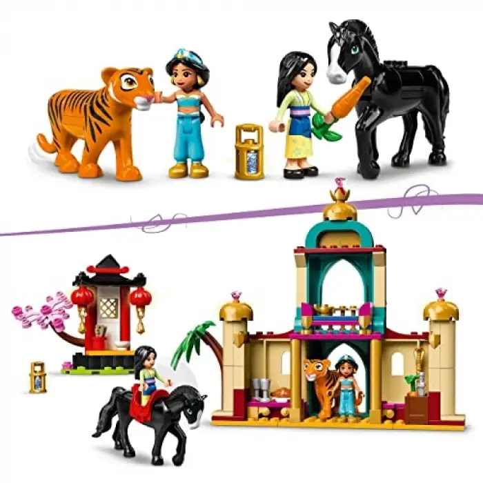 LEGO® | Disney Princess™ LEGO® ǀ Disney Yasemin ve Mulan’ın Macerası Yapım Seti 43208-5 Yaş ve Üzeri Çocuklar için Prenses Oyuncak Yapım Seti (176 Parça)