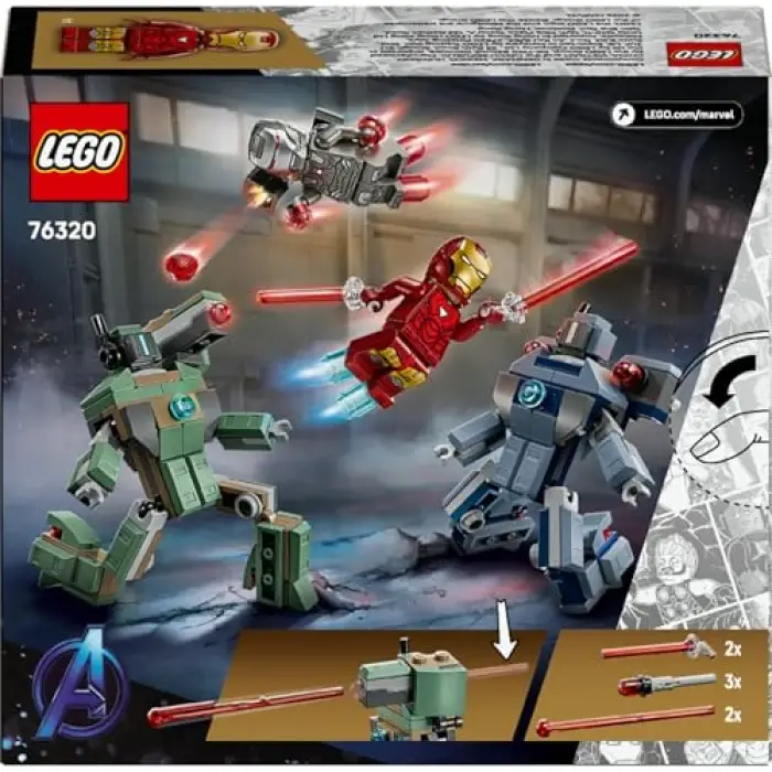 LEGO ǀ Marvel Iron Man ve War Machine, Hammer İnsansız Hava Araçlarına Karşı 76320