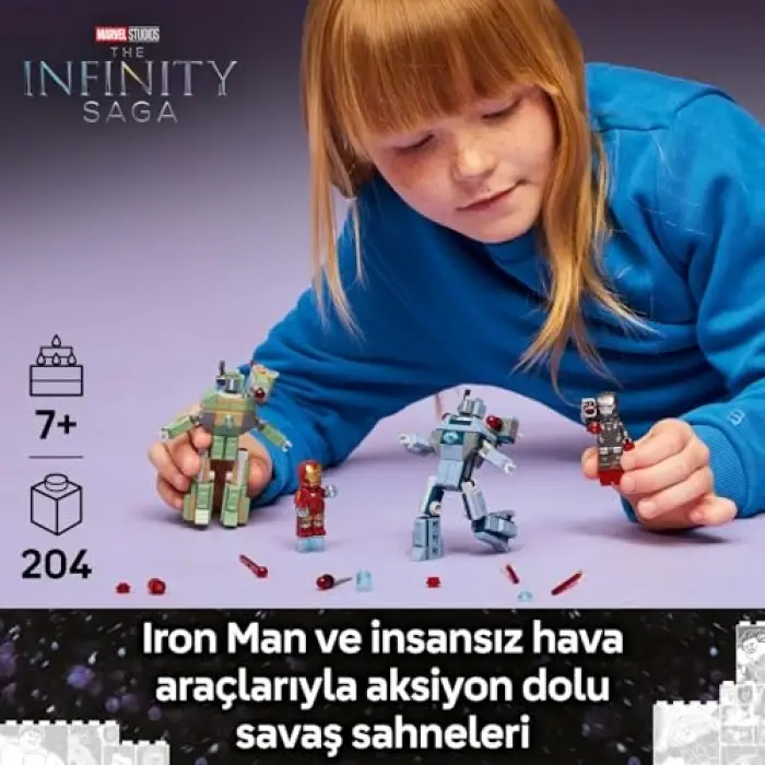 LEGO ǀ Marvel Iron Man ve War Machine, Hammer İnsansız Hava Araçlarına Karşı 76320