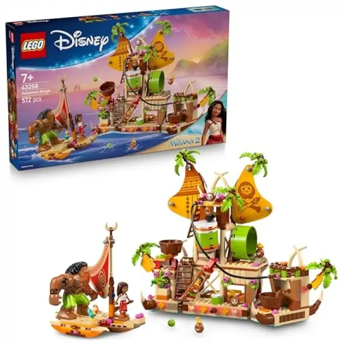LEGO ǀ Disney Moana 2 Kakamora Gemisi 43258-7 Yaş ve Üzeri Disney Hayranı Çocuklar için Hazine Sandığı ve Gemi İçeren Yaratıcı Oyuncak Yapım Seti, Doğum Günü Hediyesi (572 Parça)