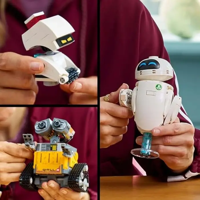 LEGO ǀ Disney ve Pixar WALL-E ve EVE 43279 | Film Sever Yetişkinler için Dekoratif ve Koleksiyonluk Animasyon Film Karakterleri Model Yapım Seti, Hediye Fikri (811 Parça)