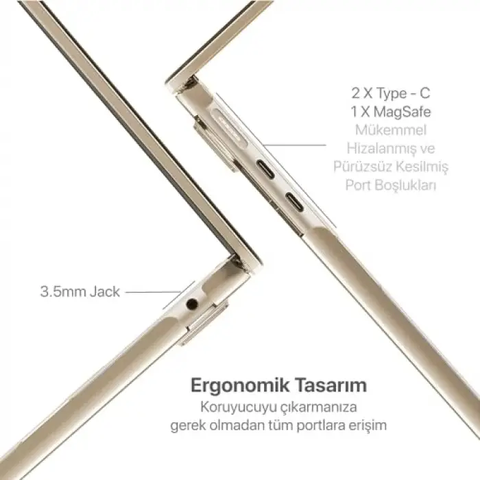 MacBook Air【M5/M4/M3/M2】13.6 inç | ile Uyumlu Crystal Ultra Şeffaf Sert Kılıf | 2026/2025/2024/2023/2022 | A3449 - A3240 - A3113 - A2681 | Yılları ve Model Numaraları (Şeffaf, 13.6 inç)