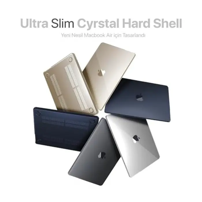 MacBook Air【M5/M4/M3/M2】13.6 inç | ile Uyumlu Crystal Ultra Şeffaf Sert Kılıf | 2026/2025/2024/2023/2022 | A3449 - A3240 - A3113 - A2681 | Yılları ve Model Numaraları (Şeffaf, 13.6 inç)