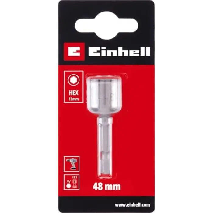 Orijinal Manyetik Lokma Ucu, 13 mm (Krom Vanadyum Çelik, 48 mm, E 6.3/1⁄4”, Vidalama ve Montaj İşleri İçin) - 49135140