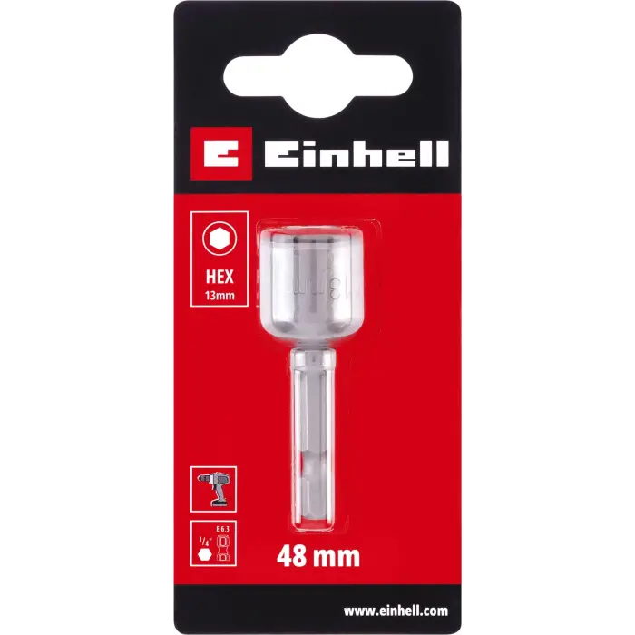 Orijinal Manyetik Lokma Ucu, 13 mm (Krom Vanadyum Çelik, 48 mm, E 6.3/1⁄4”, Vidalama ve Montaj İşleri İçin) - 49135140