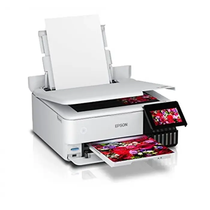 L8160 Tanklı Mürekkep Püskürtmeli Fotoğraf Yazıcı, Tarayıcı, Fotokopi 5760 X 1440 DPI, Beyaz, 403‎ x 369 x 162 mm