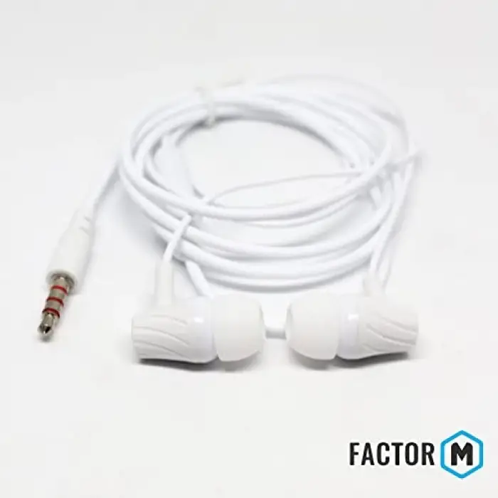 Factor­ M FM­03 Kulakiçi Mikrofonlu Kablolu Kulaklık Beyaz (FM­FM03KB)