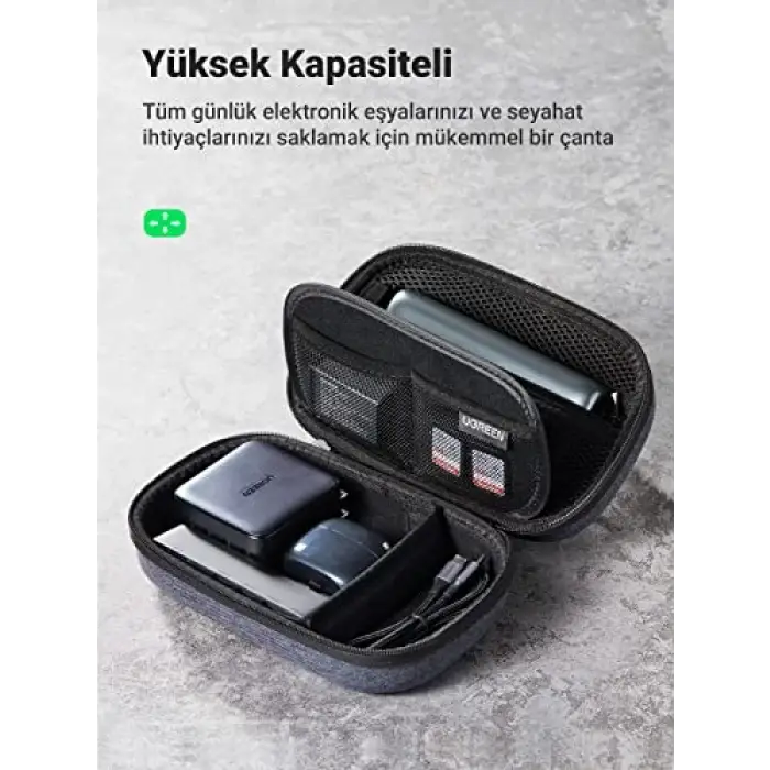 UGREEN Elektronik Aksesuar Kutusu Güç Bankası Kablo Pil Için（Mavi）