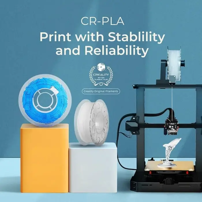 CR-PLA Filament, 1.75mm 3D Yazıcı Filamenti, 1.0kg (2.2lbs) Makara, Çözgü Arttırılmış Tokluk Yok, Boyutsal Doğruluk ± 0.03mm Baskı Filamenti, FDM 3D Yazıcılar için Uygun (Gri)