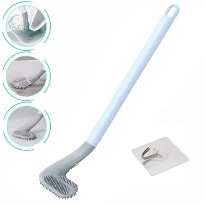 BakGelal Ergonomik Golf Sopası Tasarımlı Silikon Temizlik Fırçası (Mavi)