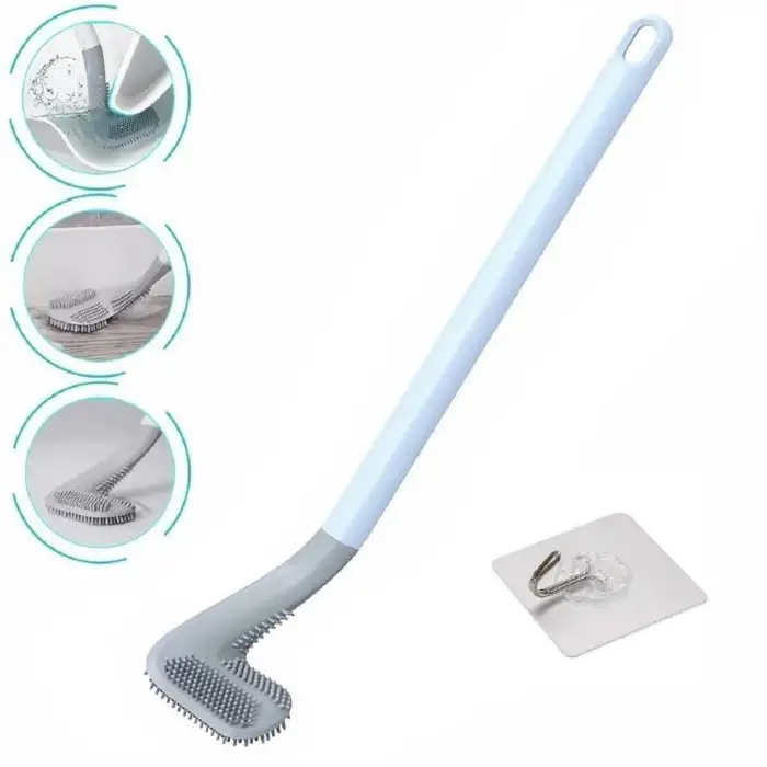 BakGelal Ergonomik Golf Sopası Tasarımlı Silikon Temizlik Fırçası (Mavi)