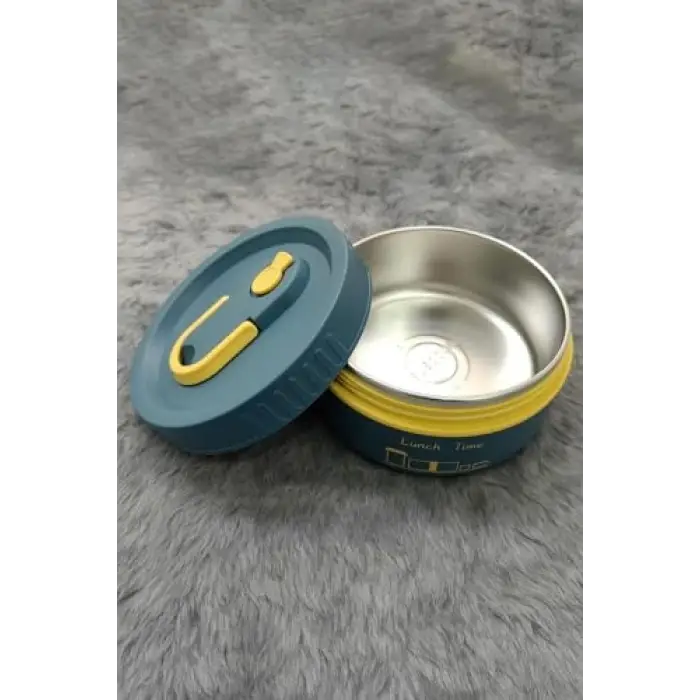 304 Çelik Mavi 430 ml Yemek Mama Saklama Kabı Sefer Tas� (Sıcak Tutmaz) cin417mv