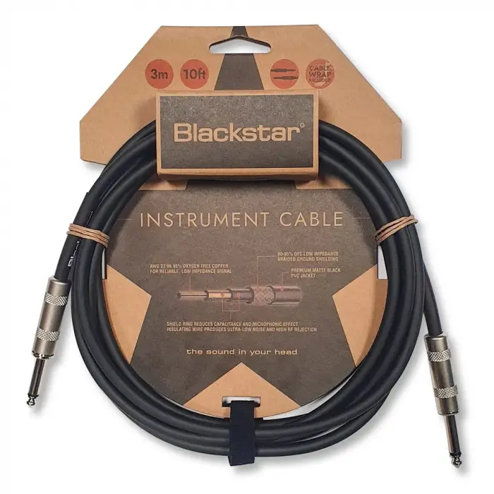 Bas/Elektro Gitar/Elektro-Akustik/Klavye/Amp için 3m (10ft) Enstrüman Kablosu Düz ¼ Jack Düz ¼ Jack (BSCABLESTD10FTSS)