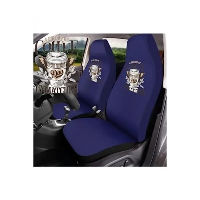 Honda İn­tegra ile Uyumlu Lacivert Penye Oto Koltuk Kılıfı, Kahve Tasarım Logo Dtf Baskı
