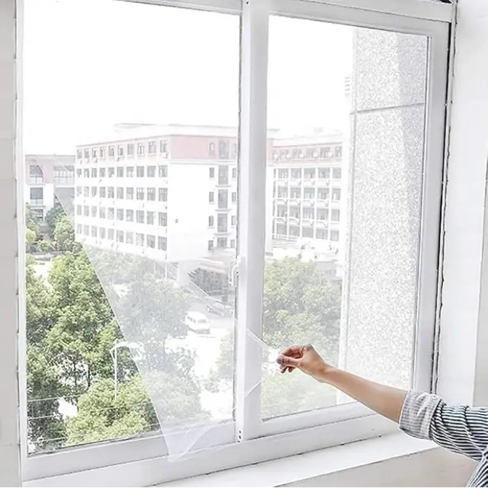 Pencere Sinekliği 130x150 cm ±5 cm | Çift Kanatlı Tül Sineklik | Kendinden Yapışkanlı Bantlı | Sinek, Sivrisinek ve Böceklere Karşı Koruma | Kolay Montaj