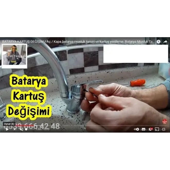 Aç-Kapa Batarya Musluk Kartușu 40lık, Ayaklı Kartuș 1