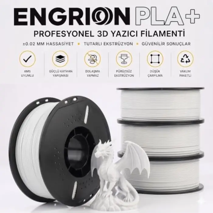 Pla+ Filament 1.75 mm 1 kg Soğuk Beyaz - Yüksek Hızlı Baskı, ±0.02 mm Tolerans, Fdm/Ams Uyumlu 3D Yazıcı Filamenti