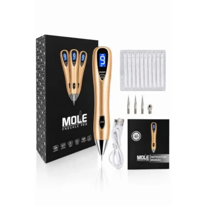 Mole Plexr Pen Gold-Plazma Kalem Seti, Kablosuz Şarj, 10 İğne, 3 Kartuș
