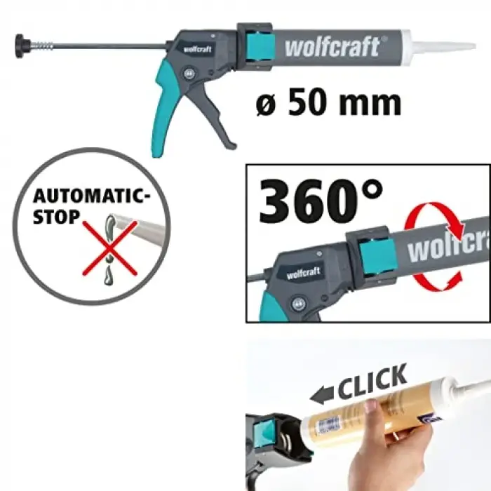 MG 310 Kartuș Presi Compact 4357000 – Silikon Enjeksiyon için Kartuș Tabancası, Yapıștırıcı ve Akrilik, 310 ml Kartușlar için