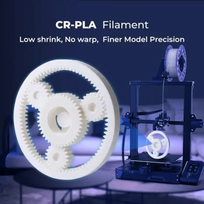 CR-Pla 1.75 mm 3D Yazıcı Filamenti, 1.0 kg (2.2lbs) Makara, Boyutsal Doğruluk ± 0.03 mm, Gri