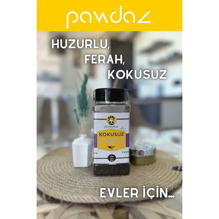 Kokusuz - Aktif Karbon ve Siyah Çay Özlü Kedi Kumu Kokusu Giderici (500 ML.; 360 Gram ± 25 G)
