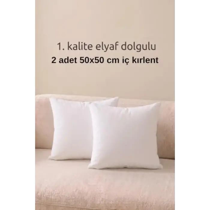 Silikon elyaf dolgulu 2li kır­lent iç yastık dolgusu