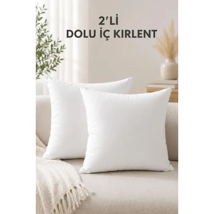 Silikon elyaf dolgulu 2li kır­lent iç yastık dolgusu