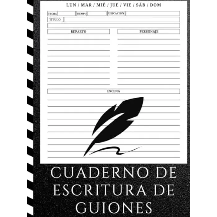 Cuaderno de escritura de guiones: Diario de escritura de guiones para llevar un registro de la fecha; la hora, la localización, el título, el reparto, guionistas ǀ 8.5 x 11 pulgadas, 120 páginas