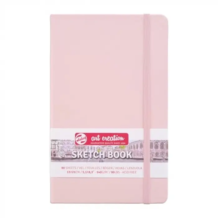 Çizim Defteri, Pastel Pembe, İnce, Asitsiz Kağıt, 80 Yaprak Ciltli, Kalınlık: 140 g/m2), 5,1 x 8,3 inç (13 x 21 cm), ターレンスジャパン(Talens Japan) Tarens T9314-012M Art Creations Eskiz Defteri