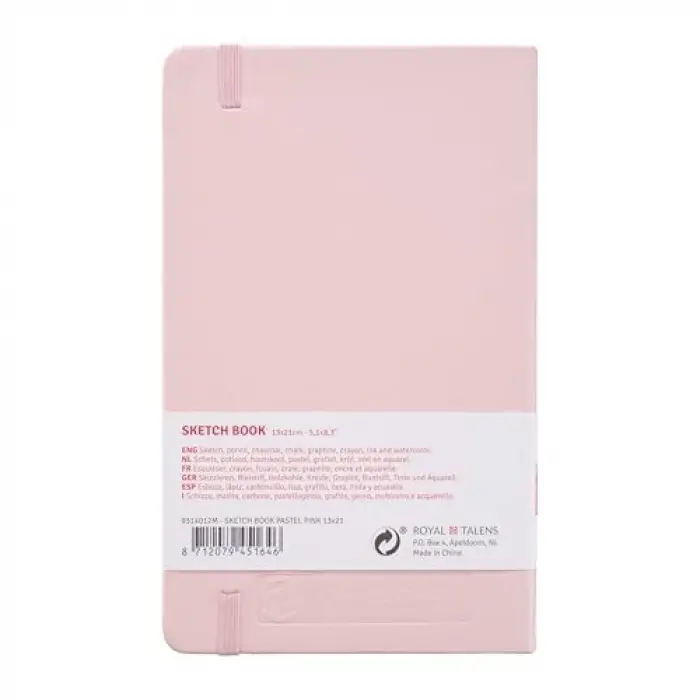 Çizim Defteri, Pastel Pembe, İnce, Asitsiz Kağıt, 80 Yaprak Ciltli, Kalınlık: 140 g/m2), 5,1 x 8,3 inç (13 x 21 cm), ターレンスジャパン(Talens Japan) Tarens T9314-012M Art Creations Eskiz Defteri