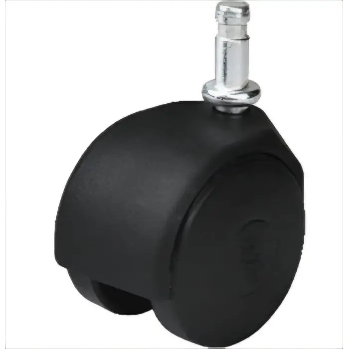 Hts 406 pimli ofis koltuğu tekerleği, 40 mm, 7 mm pim çapı, dönerli ikiz mobilya tekəri, siyah PP plastik, 4 Adet