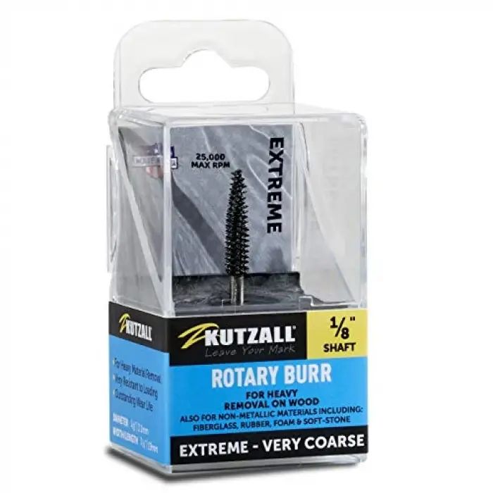 Aşırı Konik Döner Çapak; 1⁄8 Şaft, Çok Kaba, Dremel, Foredom, DeWalt, Milwaukee için Ağaç İşleme Eklentisi. Aşındırıcı Tungsten Karbür, 1⁄8 (3.1 mm) Dia. X 7⁄8 (22.2 mm) Uzunluk TX-18-EC
