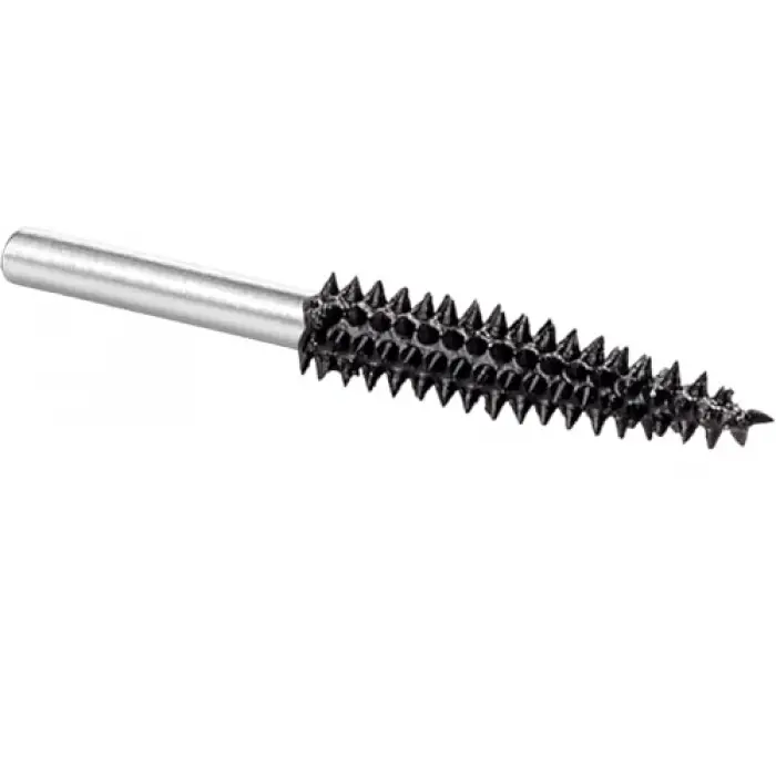 Aşırı Konik Döner Çapak; 1⁄8 Şaft, Çok Kaba, Dremel, Foredom, DeWalt, Milwaukee için Ağaç İşleme Eklentisi. Aşındırıcı Tungsten Karbür, 1⁄8 (3.1 mm) Dia. X 7⁄8 (22.2 mm) Uzunluk TX-18-EC
