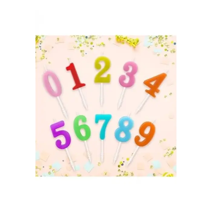 Renkli Rakaml� Doğum Günü Pastası Mum Seti - 20 Adet, 7430000722766