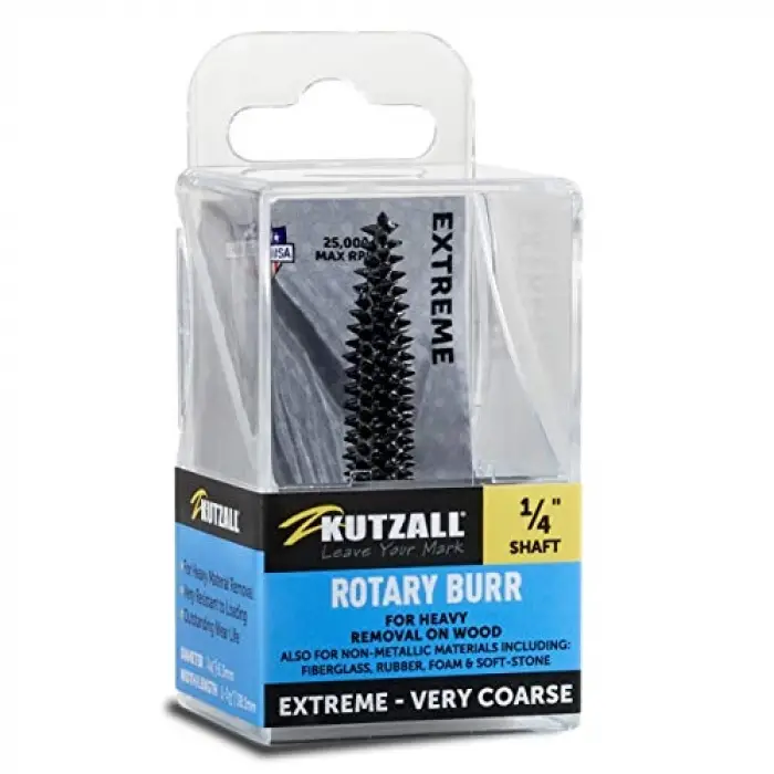 Aşırı Konik Döner Çapak; 1⁄4 Şaft, Çok Kaba, Bosch, DeWalt, Milwaukee, Makita için Ağaç İşleme Eklentisi. Aşındırıcı Tungsten Karbür, 1⁄4 (6.3 mm) Dia. X 1-1⁄2 (38.1 mm) Uzunluk, TX-14C