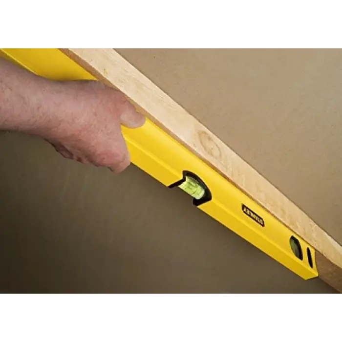 Klasik su terazisi (uzunluk, 100 cm, hassasiyet ± 0,5 mm/m) STHT1-43105, sarı, yatay/dikey su terazisi, şok emici
