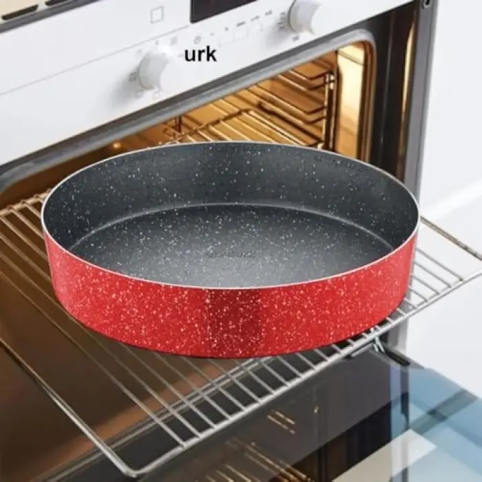Fırın Tepsisi, N30 Ultra Lüks ⌀30 cm Yuvarlak Granit içi 4 Kat Teflon®Granit Dışı Silikon Kaplı Tava