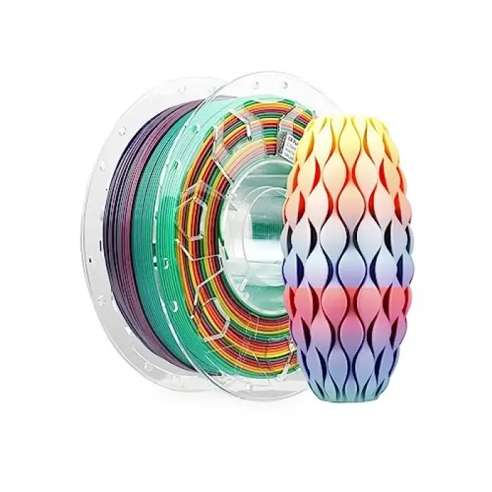 Pla Filament 1,75 mm, 3D Yazıcı Filamenti, 1,0 kg (2,2 lbs) Makara, Çözgü Arttırılmış Tokluk Yok, Boyutsal Doğruluk ± 0,03 mm Baskı Filamenti, 3D Yazıcılar için (Yağmur Yayı)