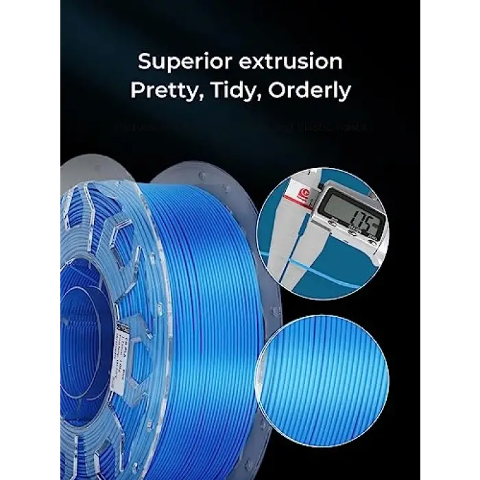 Pla Filament 1,75 mm, 3D Yazıcı Filamenti, 1,0 kg (2,2 lbs) Makara, Çözgü Arttırılmış Tokluk Yok, Boyutsal Doğruluk ± 0,03 mm Baskı Filamenti, 3D Yazıcılar için (Yağmur Yayı)